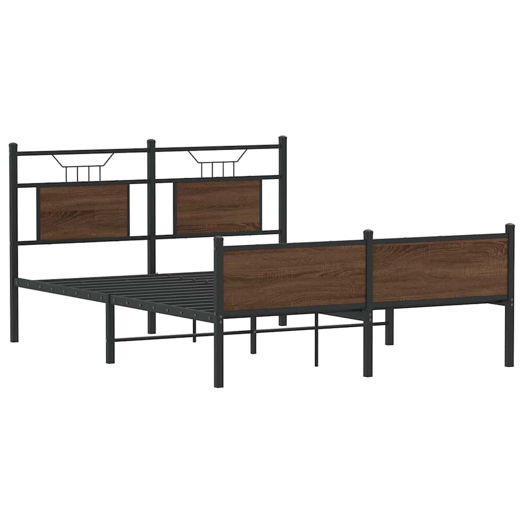 sengeramme 150x200 cm uden madras konstrueret træ brunt eg