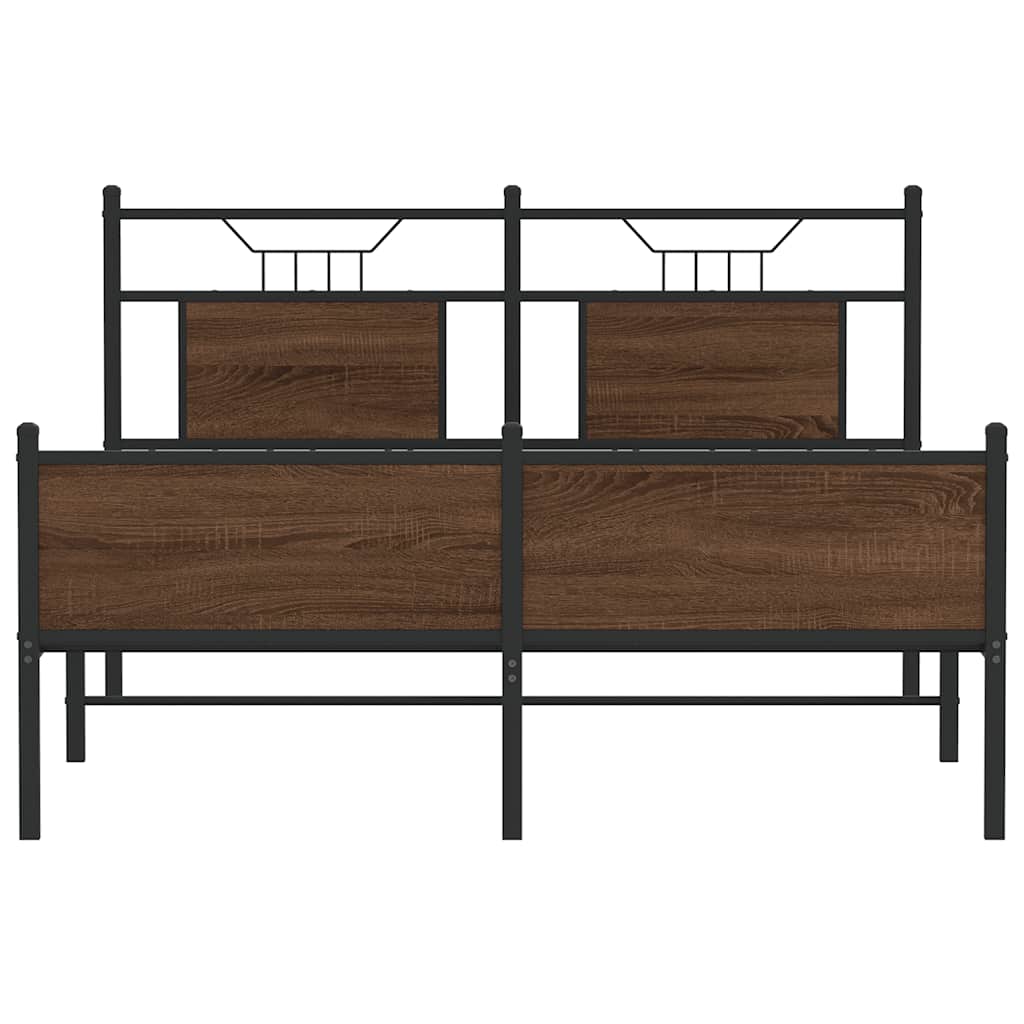 sengeramme 150x200 cm uden madras konstrueret træ brunt eg