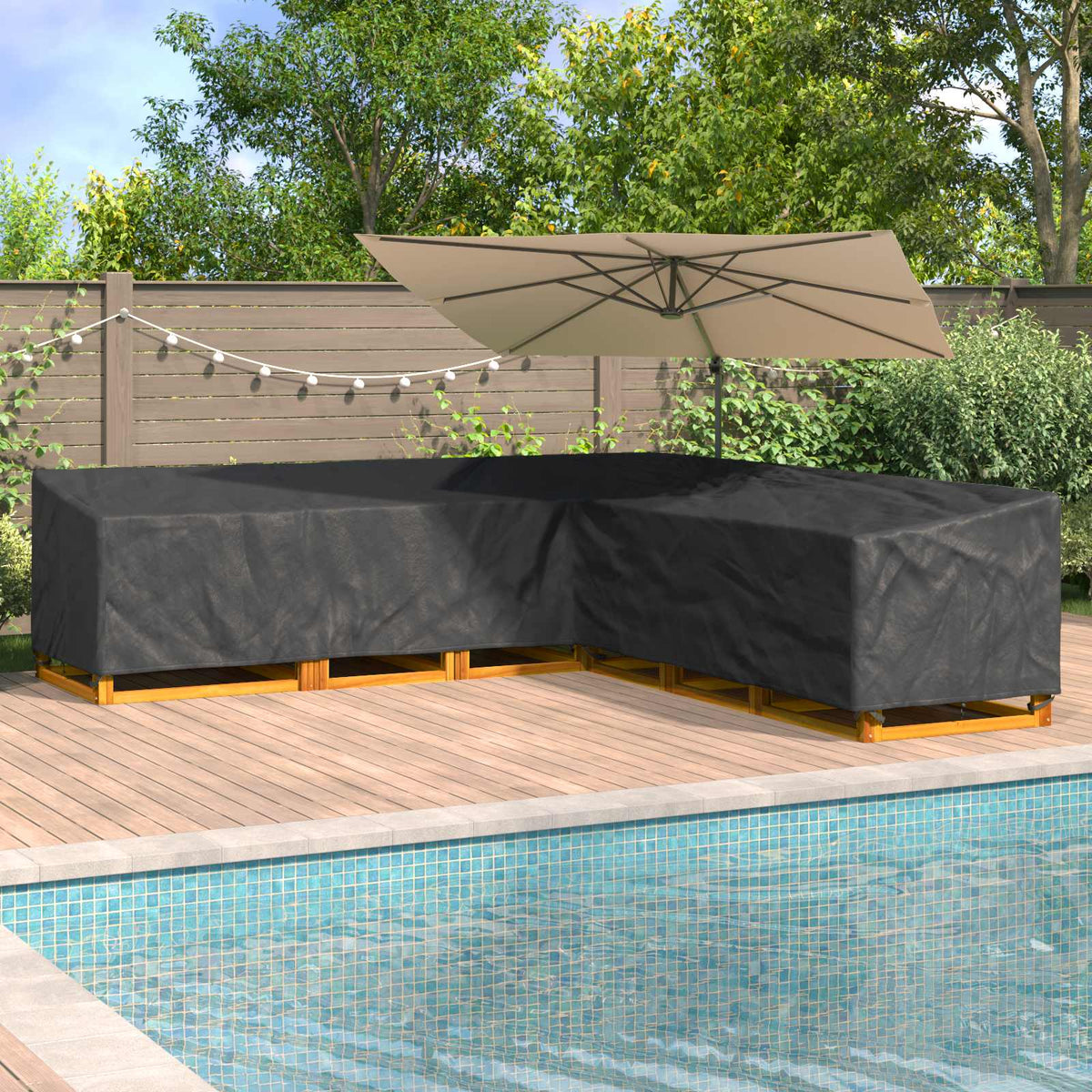 Møbelbetræk 325 x 325 x 80 cm 210D Oxford Stof L-form Vandtæt