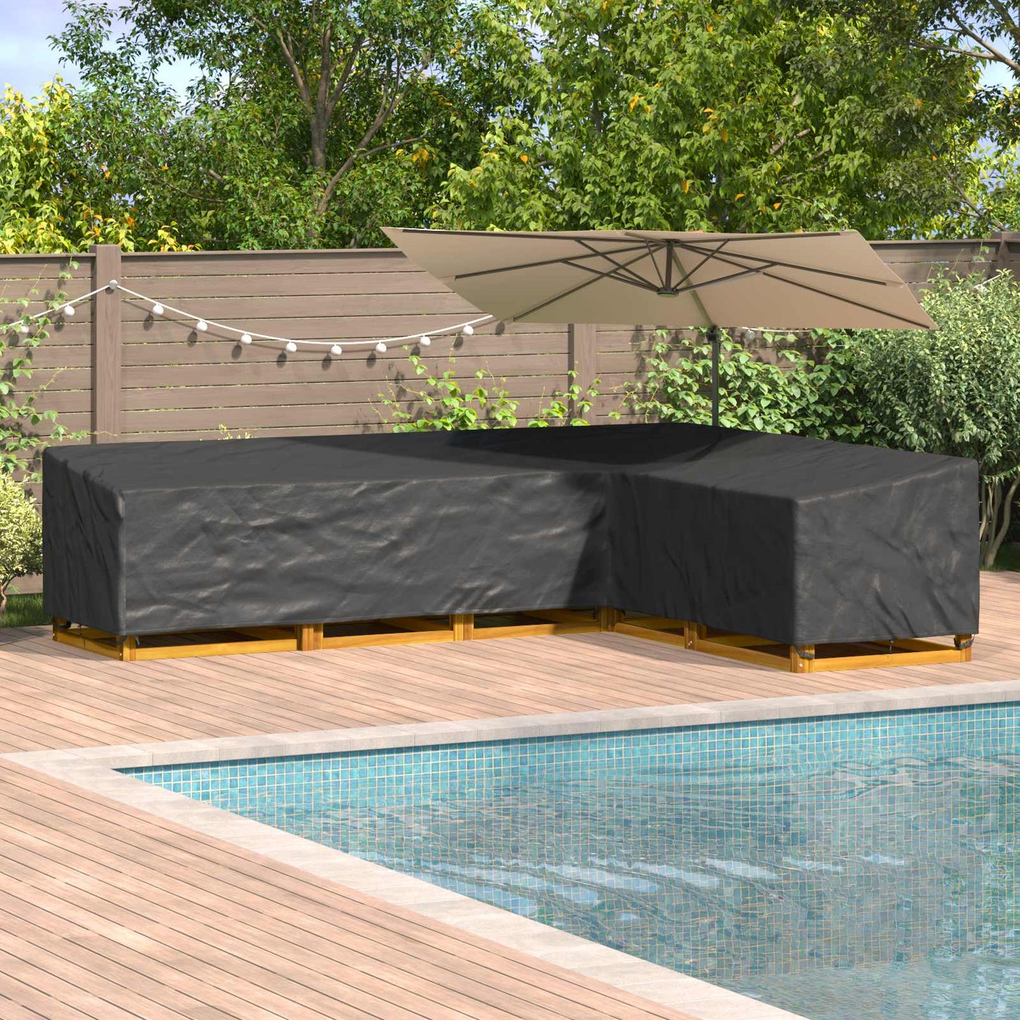 Møbelbetræk 355 x 275 x 80 cm 210D Oxford Stof L-form Vandtæt
