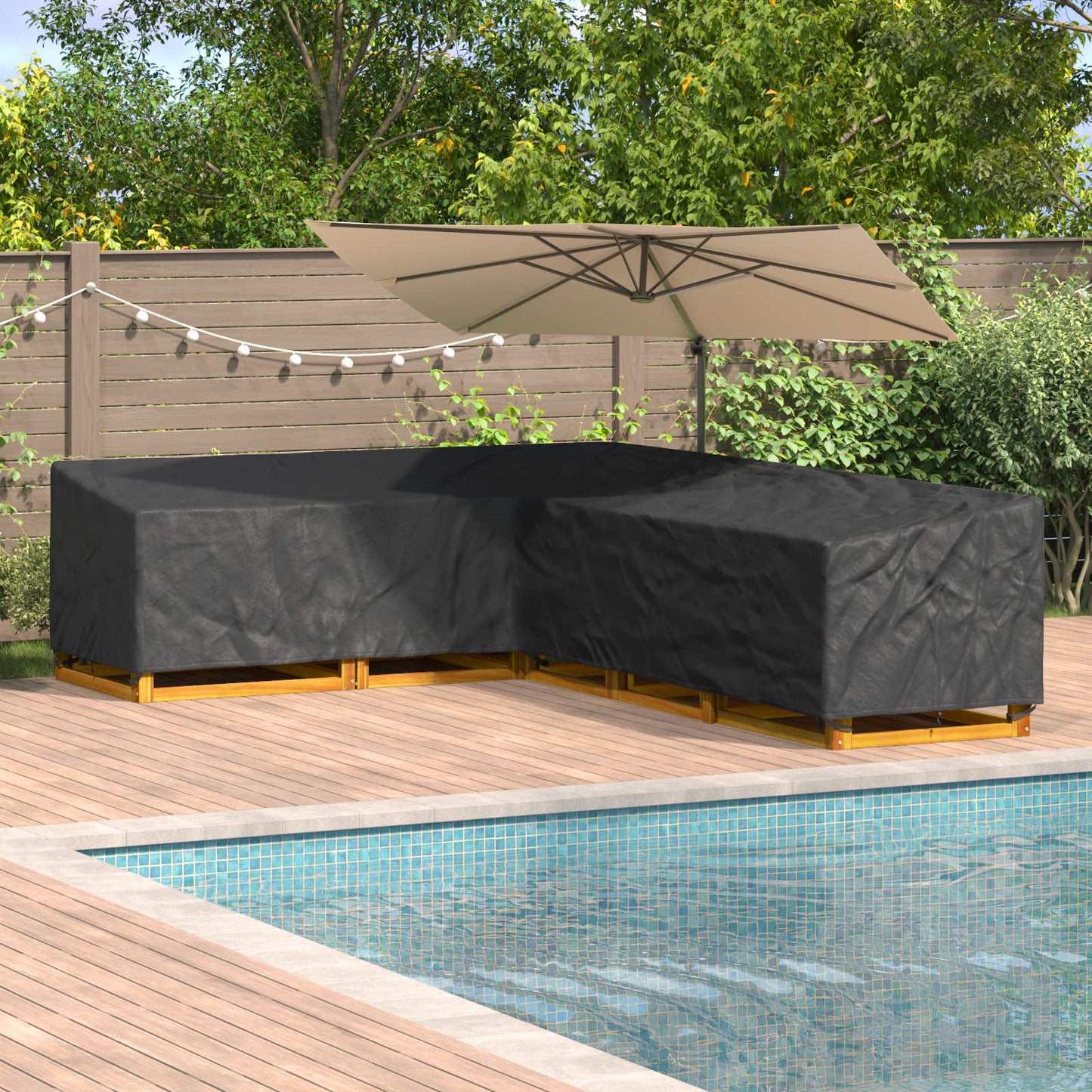 Møbelbetræk 355 x 275 x 80 cm 420D Oxford Stof L-form Vandtæt