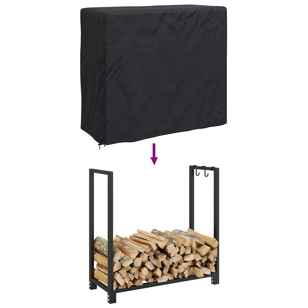 Brændestabelafdækning 61 x 122 x 106 cm 210D Oxford Stof Sort