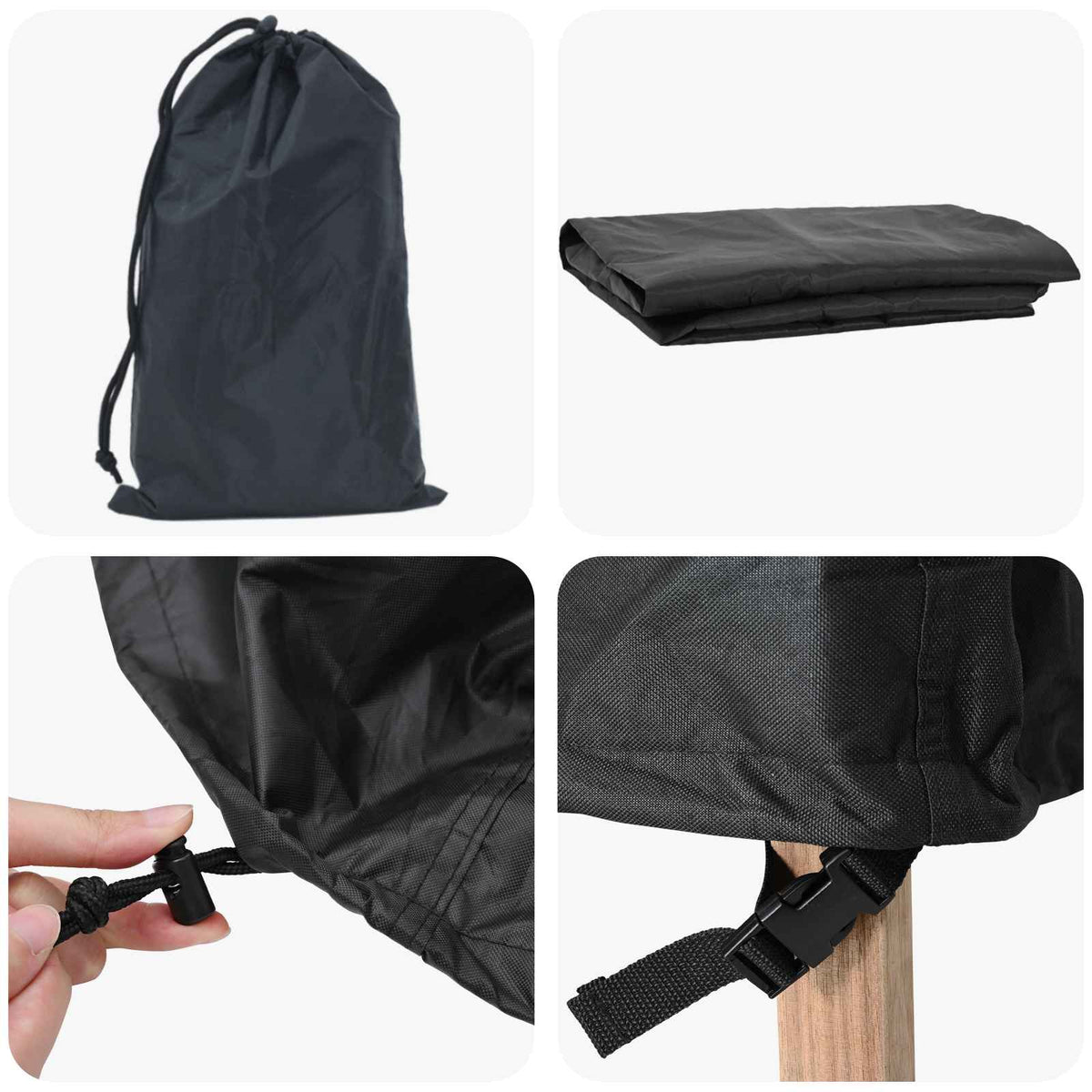 Udendørs møbelovertræk 210 x 80 x 75 cm 210D Oxford Stof Sort