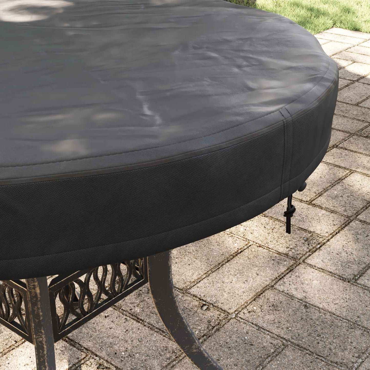 Udendørs Borddække 72 x 72 x 10 cm 210D Oxford Stof Rund Sort