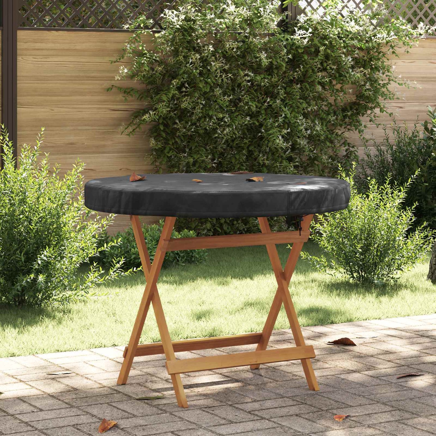 Udendørs Borddække 102 x 102 x 10 cm 420D Oxford Stof Rund Sort