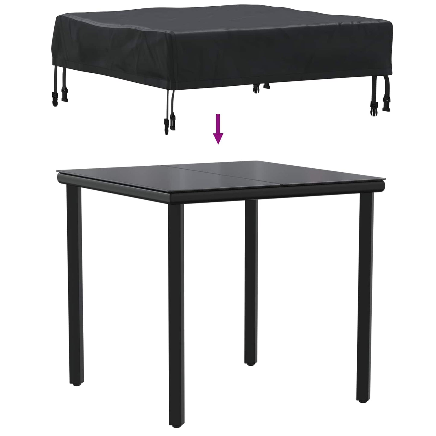 Borddække 62 x 62 x 15 cm 600D Oxford Stof Firkantet Vandtæt
