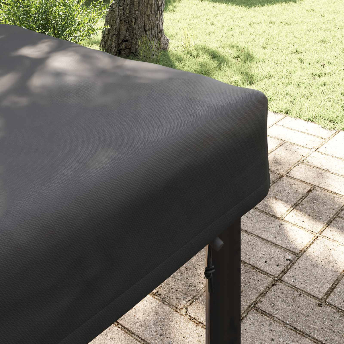 Borddække 122 x 72 x 15 cm Stof Rektangulær Vandtæt Sort