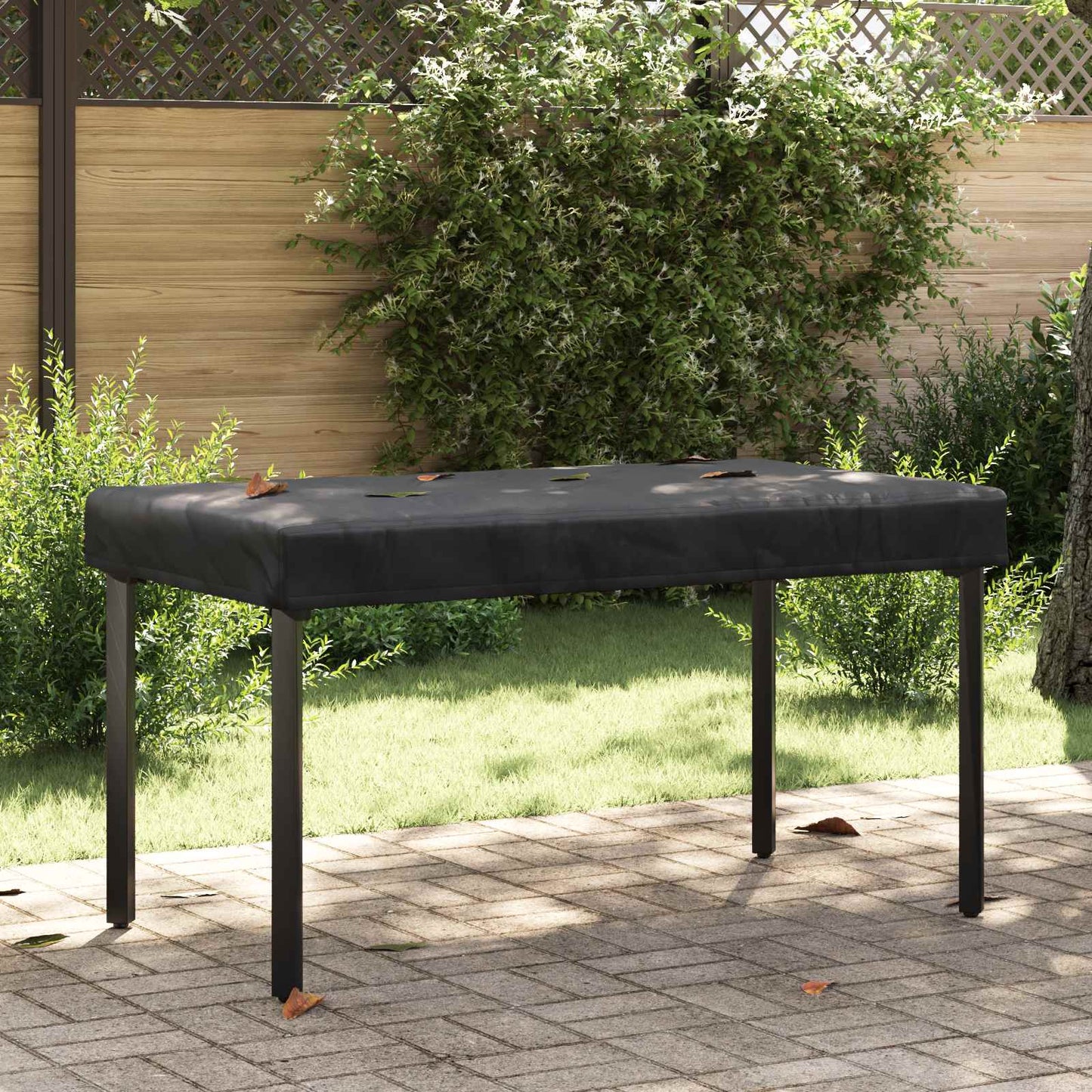 Borddække 142 x 82 x 15 cm Stof Rektangulær Vandtæt Sort
