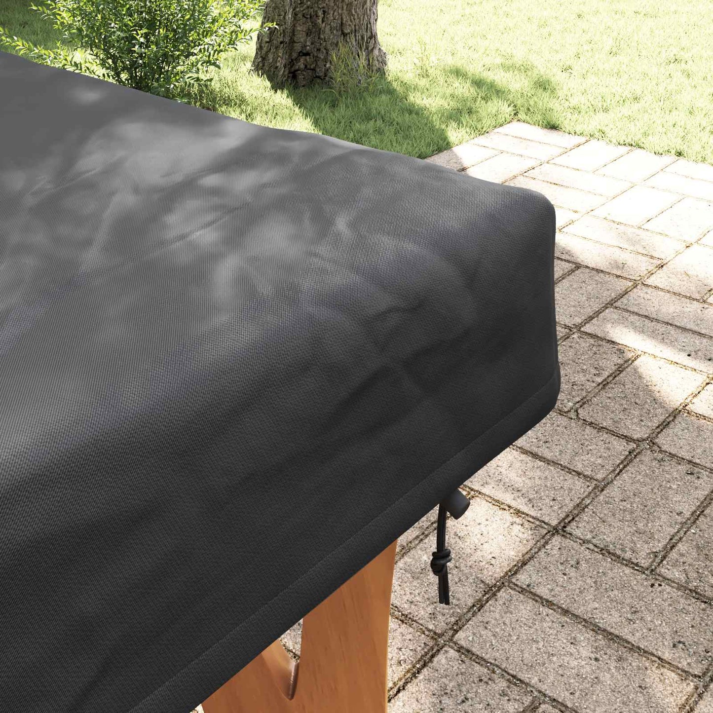 Borddække 162 x 92 x 15 cm Stof Rektangulær Vandtæt Sort