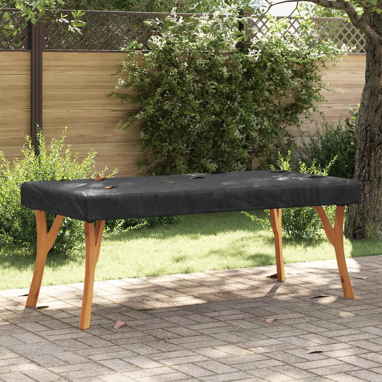 Borddække 182 x 92 x 15 cm Stof Rektangulær Vandtæt Sort