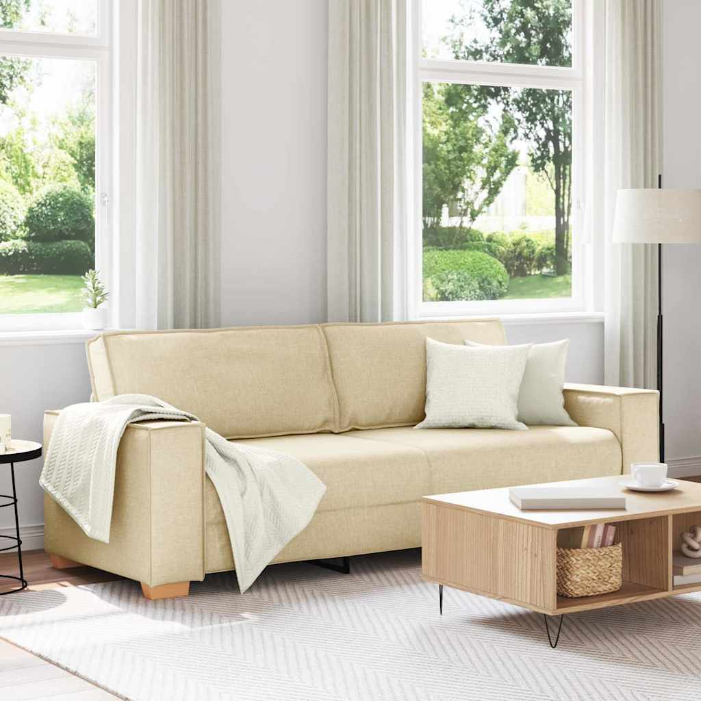 3-personers sofa Creme 220 cm Stof