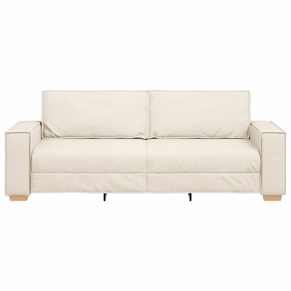 3-personers sofa Beige 220 cm Linned-blandet stof