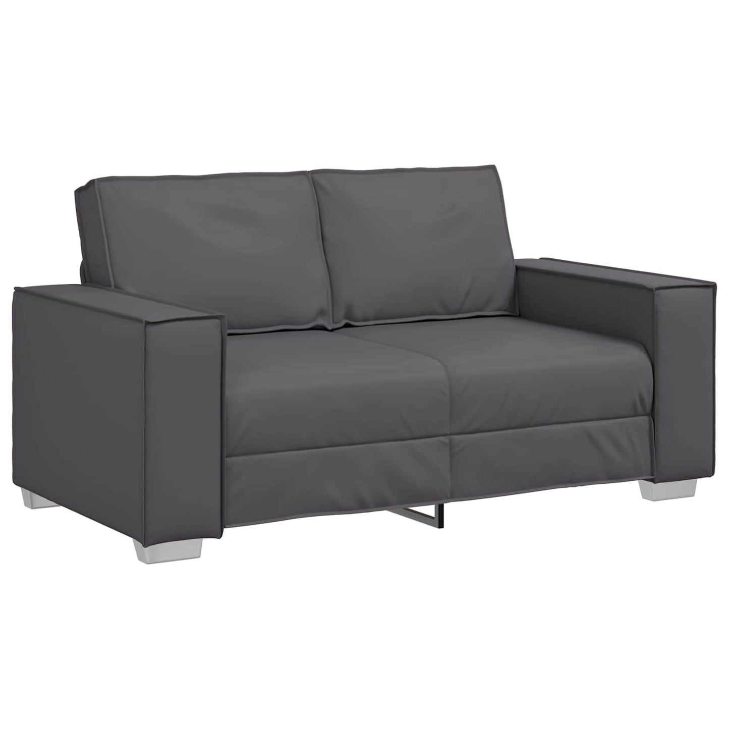 Tosæders sofa Grå 160 cm Faux læder
