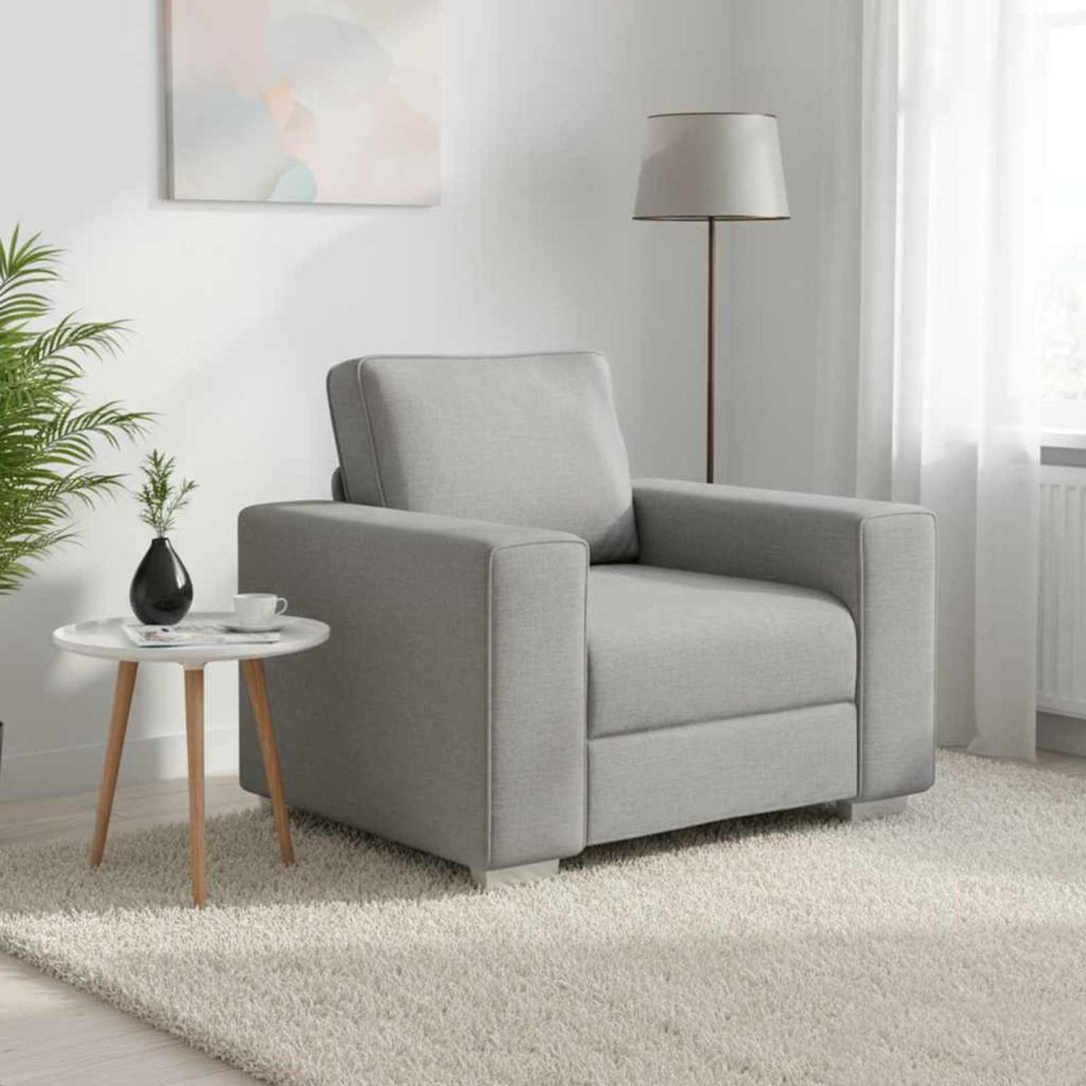 Sofa Stol Skygrå 100 cm Stof