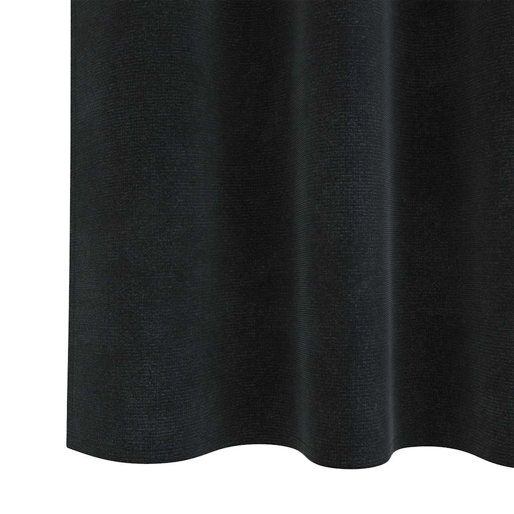 Gardiner 2 stk. Sort 140 x 140 cm Fløjl