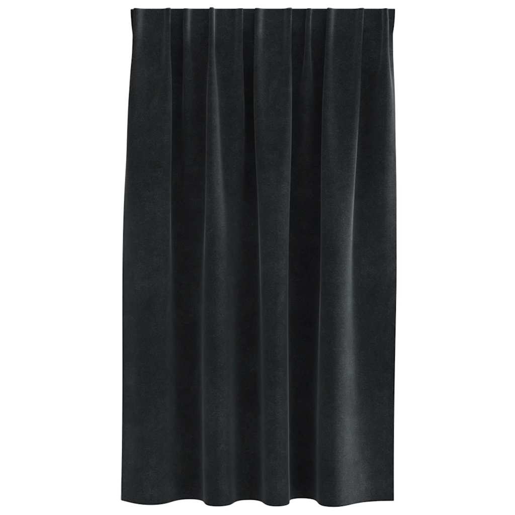 Gardiner 2 stk. Sort 140 x 140 cm Fløjl