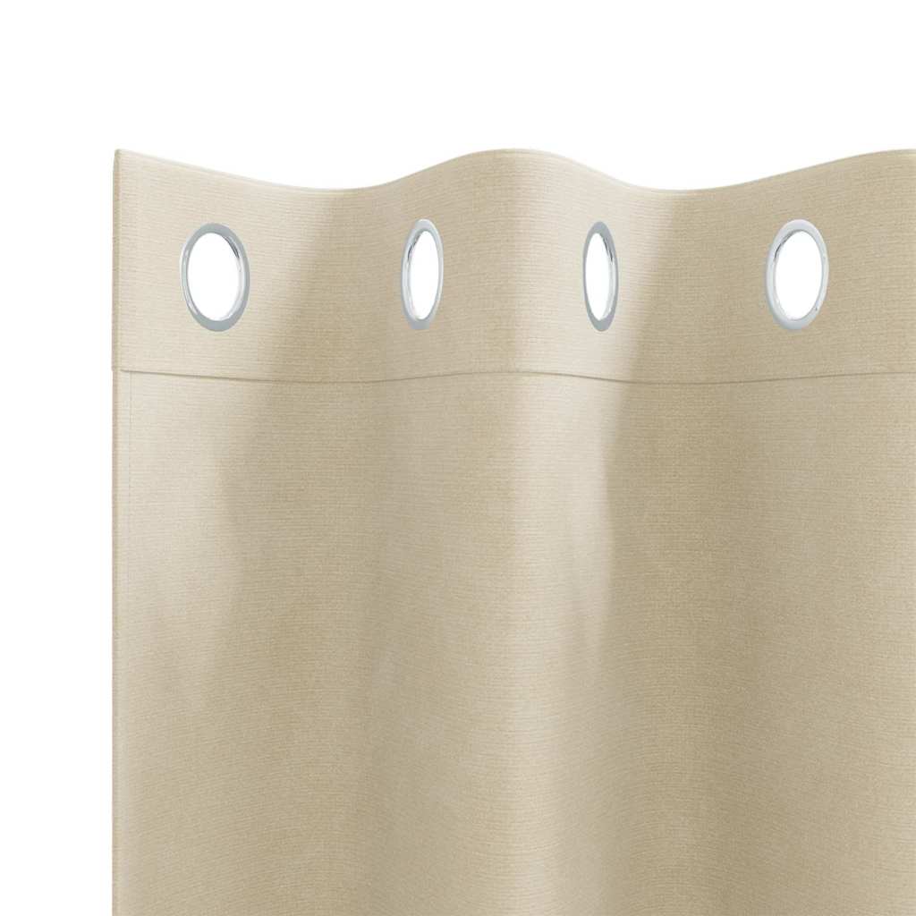 Gardiner 2 stk. Cremefarvet 140 x 140 cm Fløjl
