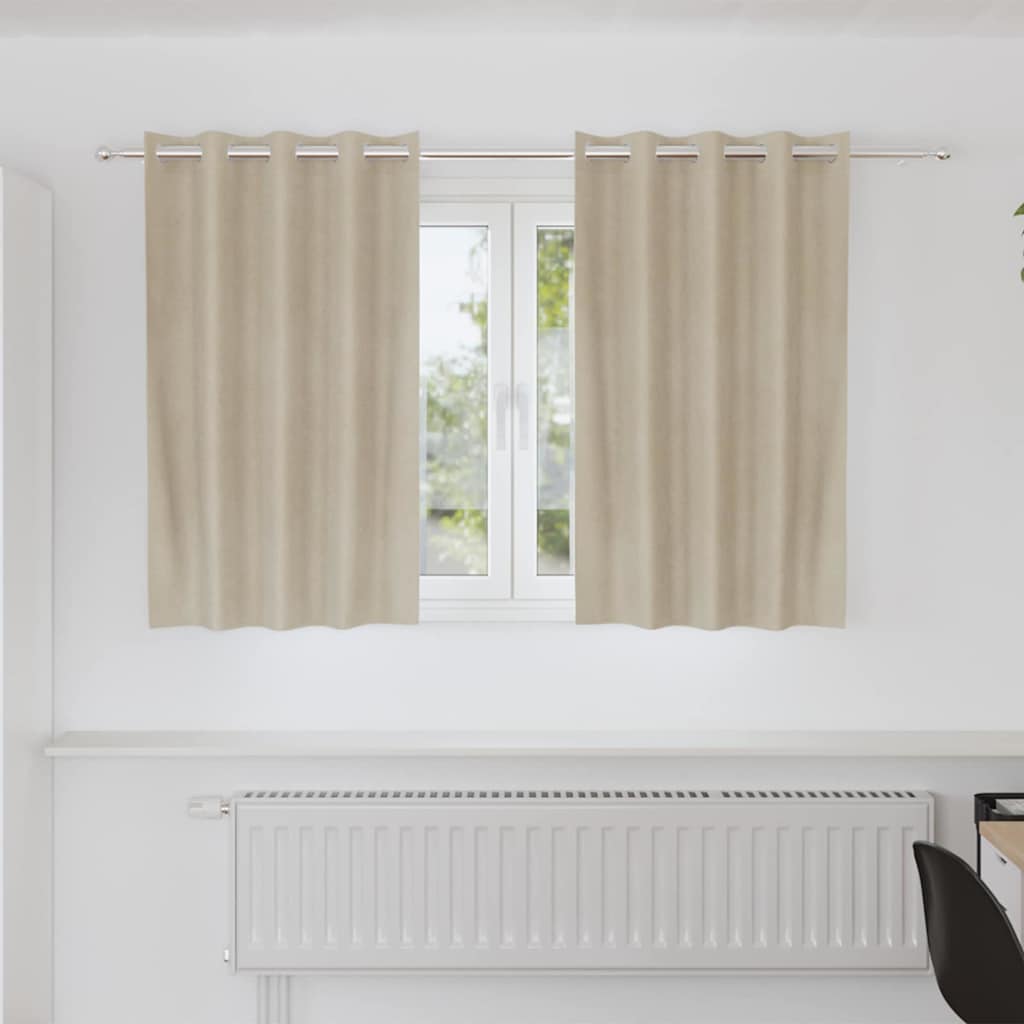 Gardiner 2 stk. Cremefarvet 140 x 140 cm Fløjl