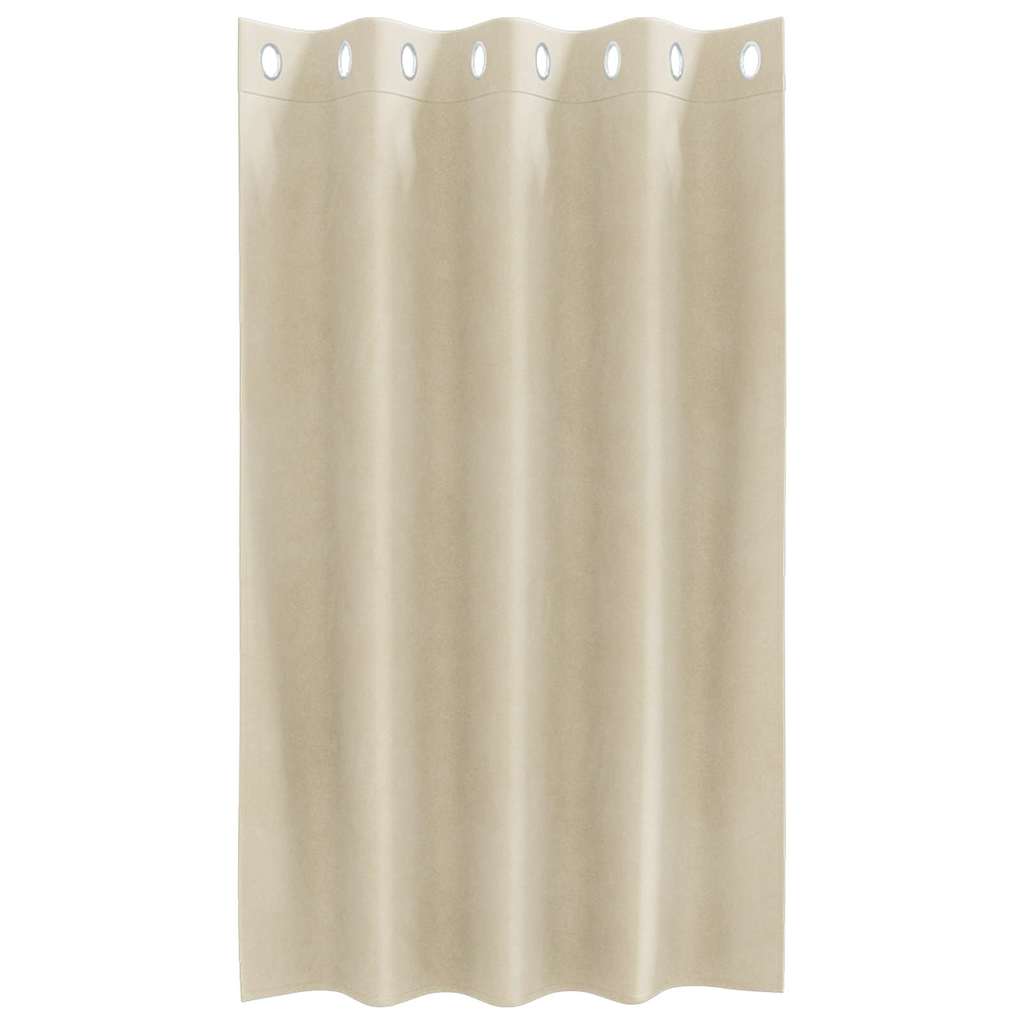 Gardiner 2 stk. Cremefarvet 140 x 140 cm Fløjl