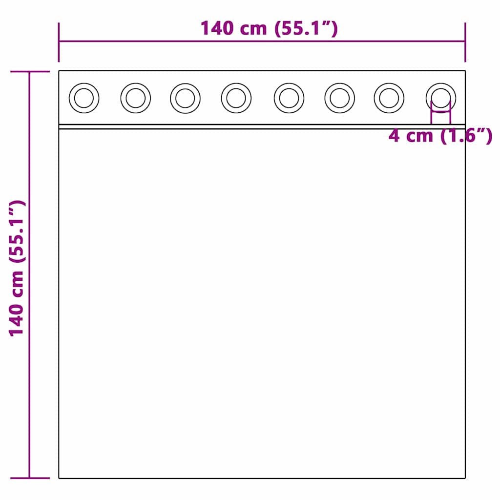 Gardiner 2 stk. Cremefarvet 140 x 140 cm Fløjl
