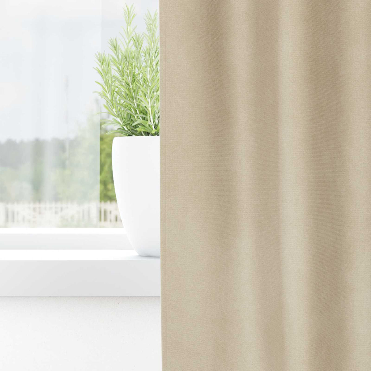 Gardiner 2 stk. Cremefarvet 140 x 140 cm Fløjl