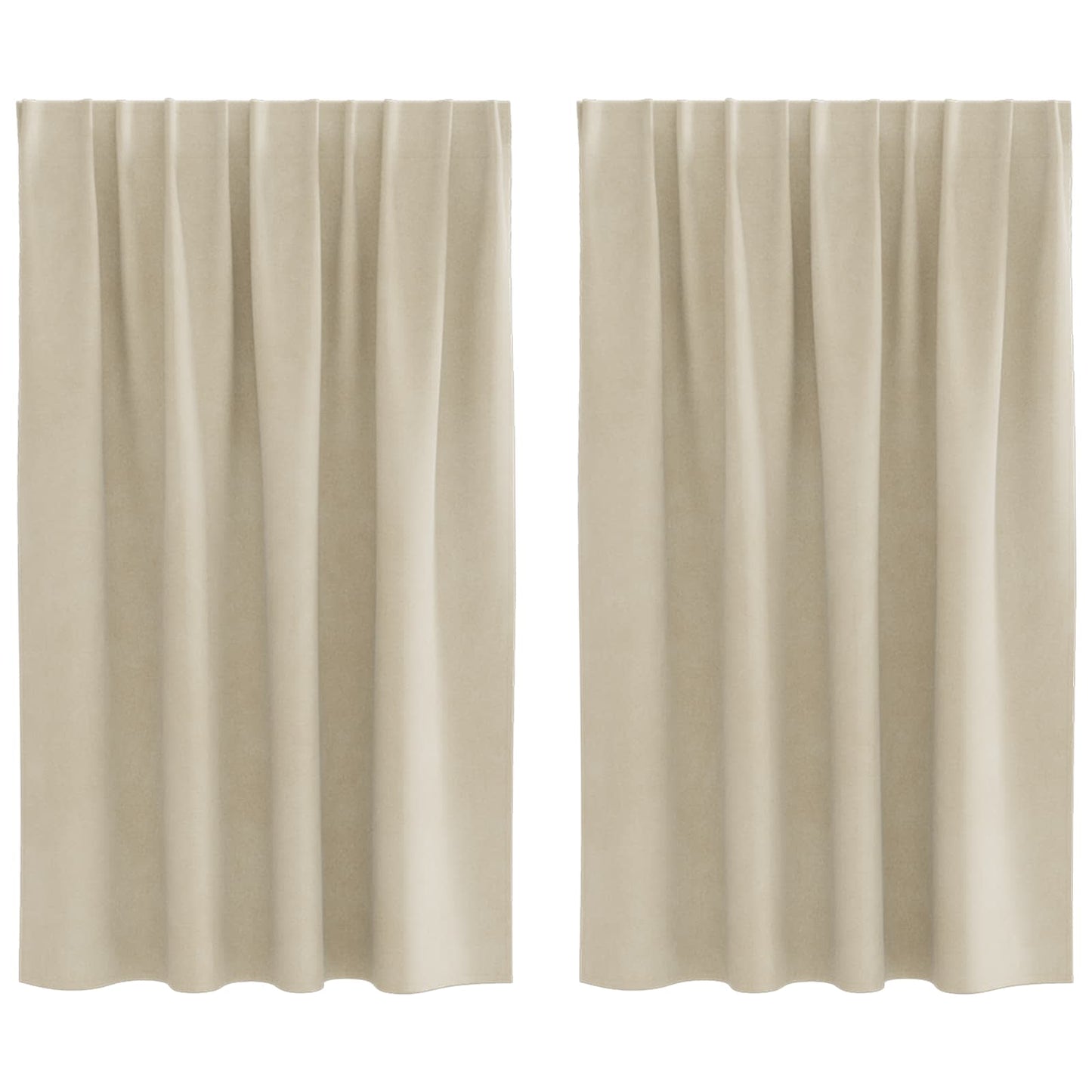 Gardiner 2 stk. Cremefarvet 140 x 140 cm Fløjl