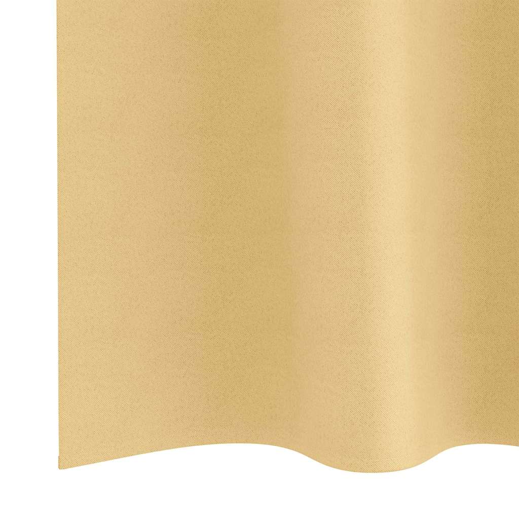 Mørklægningsgardiner med ringe 2 stk. Beige 140 x 140 cm