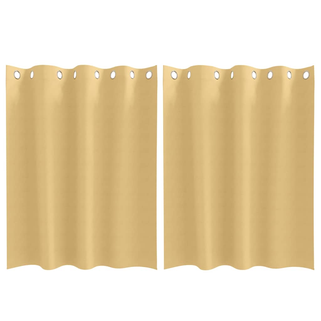 Mørklægningsgardiner med ringe 2 stk. Beige 140 x 140 cm