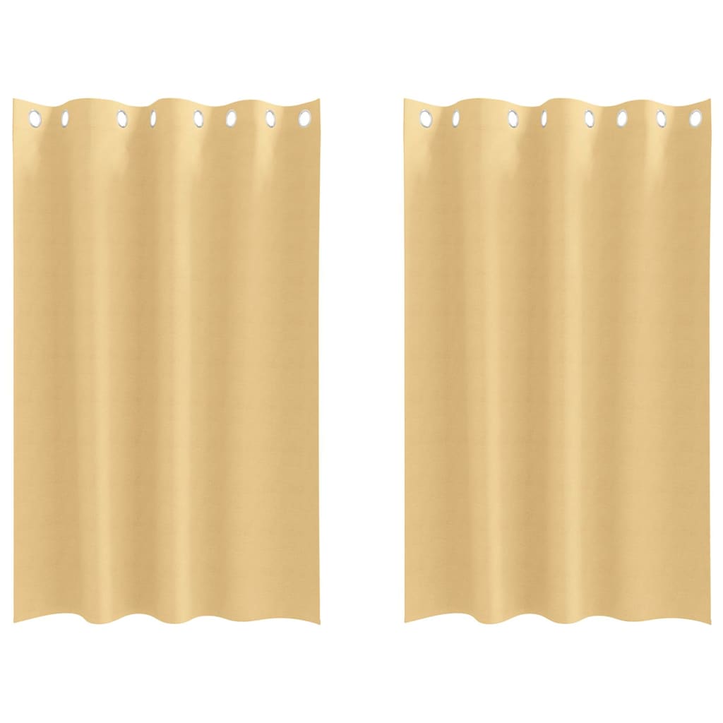 Mørklægningsgardiner med ringe 2 stk. Beige 175 x 140 cm