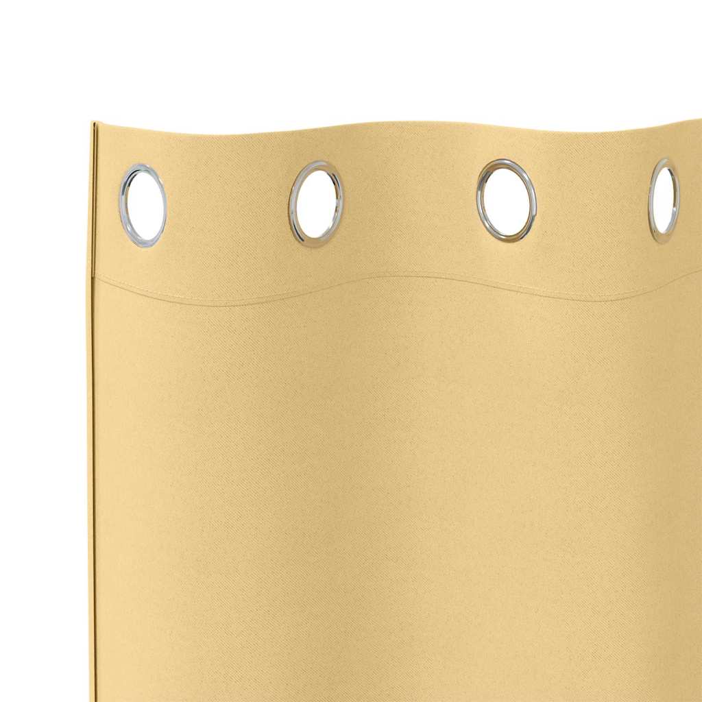 Mørklægningsgardiner med ringe 2 stk. Beige 260 x 140 cm