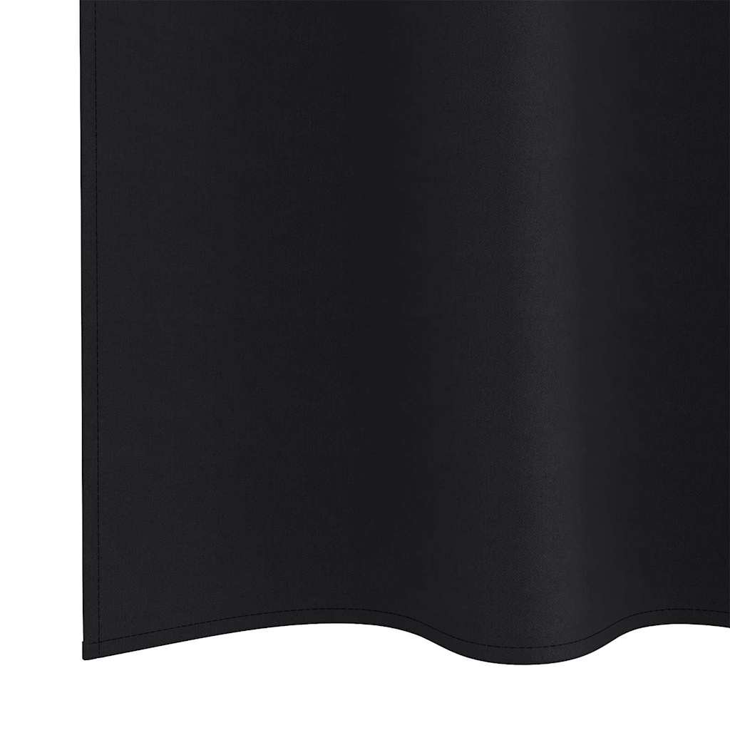 Mørklægningsgardiner med ringe 2 stk. Sort 225 x 140 cm