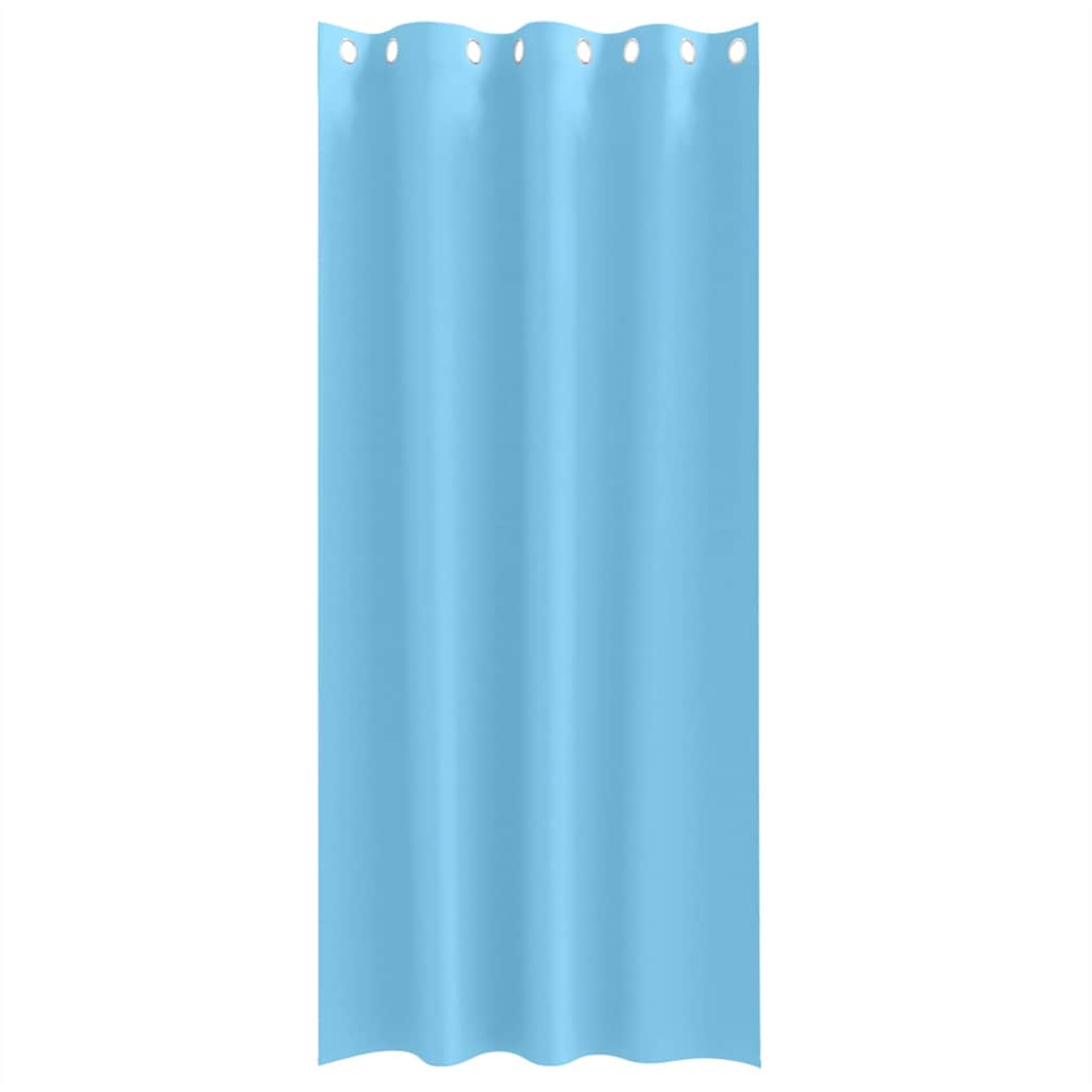 Mørklægningsgardiner med ringe 2 stk. Lyseblå 245 x 140 cm