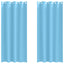 Mørklægningsgardiner med ringe 2 stk. Lyseblå 260 x 140 cm