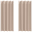 Mørklægningsgardiner med ringe 2 stk. Gråbrun 225 x 140 cm
