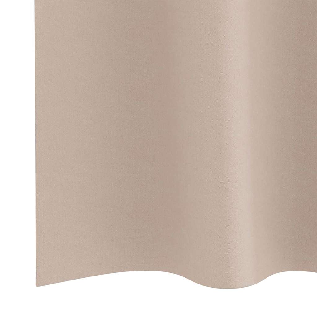 Mørklægningsgardiner med ringe 2 stk. Gråbrun 245 x 140 cm