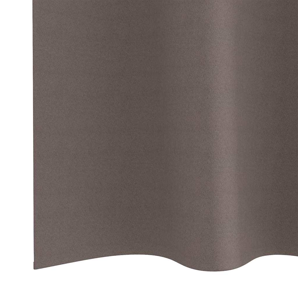 Mørklægningsgardiner med ringe 2 stk. Mørk Brun 260 x 140 cm