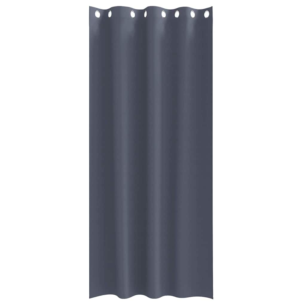 Mørklægningsgardiner med ringe 2 stk. Antracit 245 x 140 cm