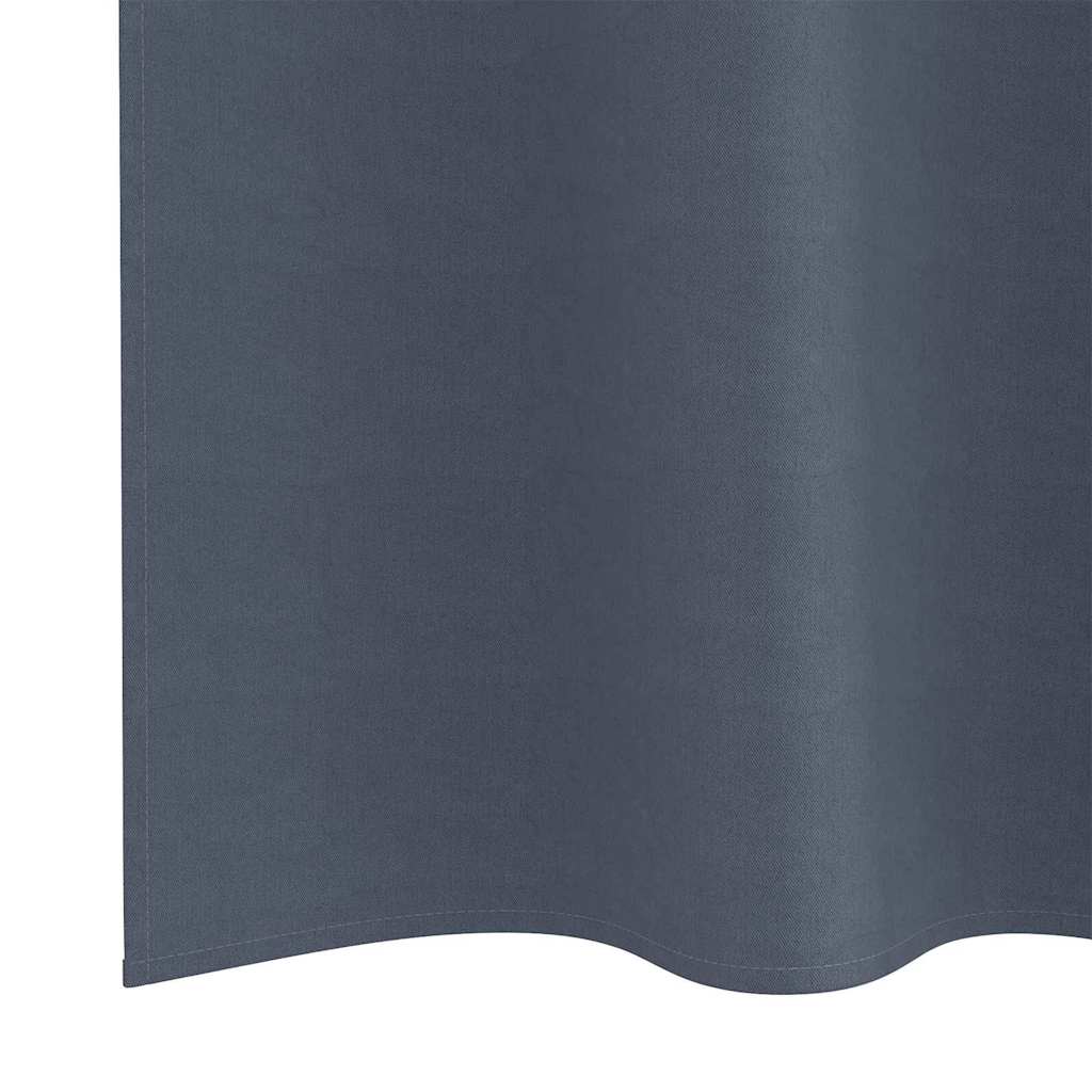 Mørklægningsgardiner med ringe 2 stk. Antracit 260 x 140 cm