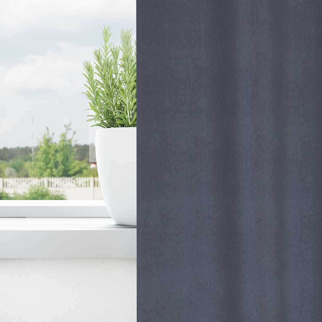 Mørklægningsgardiner med ringe 2 stk. Antracit 260 x 140 cm