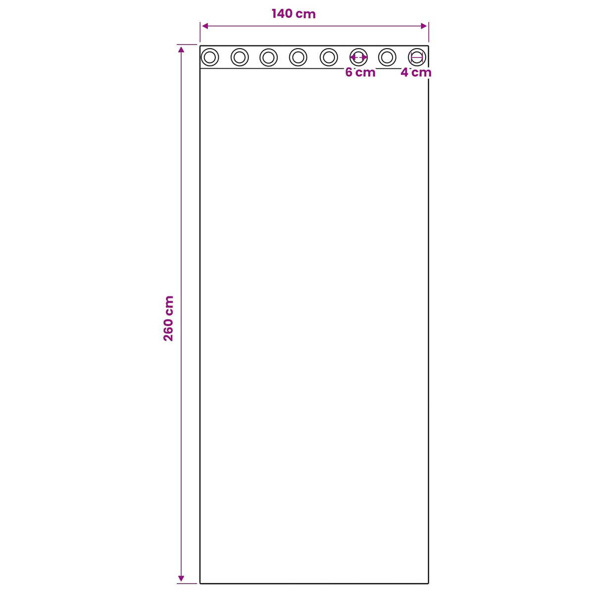 Mørklægningsgardiner med ringe 2 stk. Antracit 260 x 140 cm
