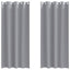 Mørklægningsgardiner med ringe 2 stk. Lysegrå 225 x 140 cm