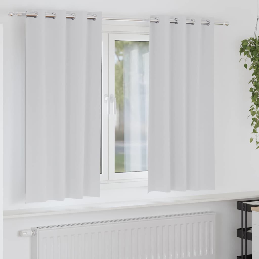 Mørklægningsgardiner med ringe 2 stk. Bleg Grå 175 x 140 cm