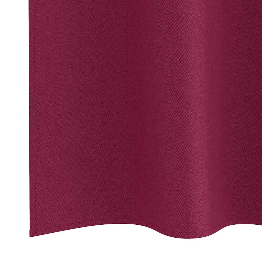 Mørklægningsgardiner med ringe 2 stk. Vinrød 245 x 140 cm