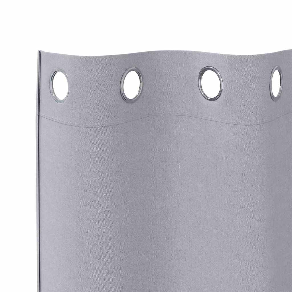 Mørklægningsgardiner med ringe 2 stk. Metal Grå 175 x 140 cm