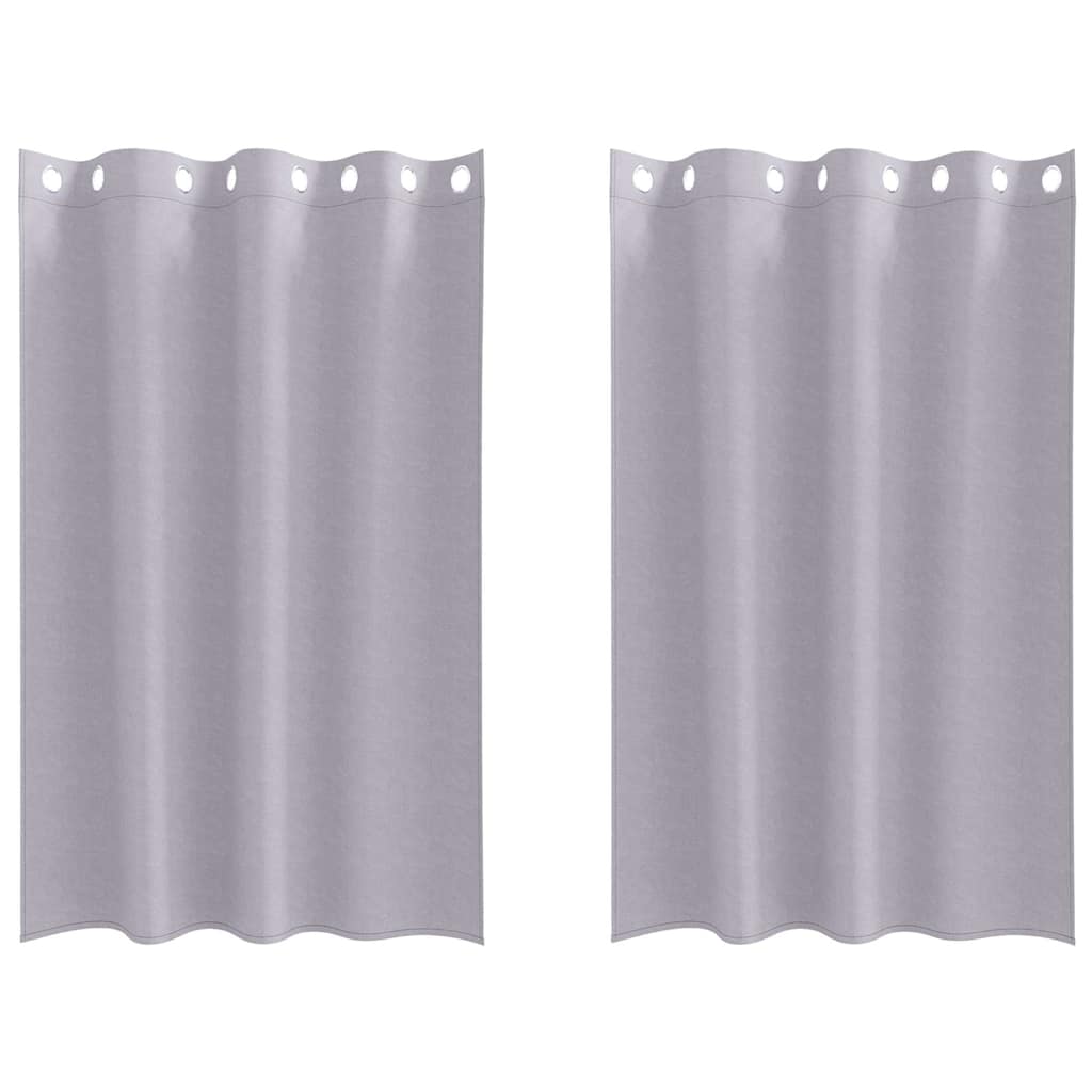 Mørklægningsgardiner med ringe 2 stk. Metal Grå 175 x 140 cm