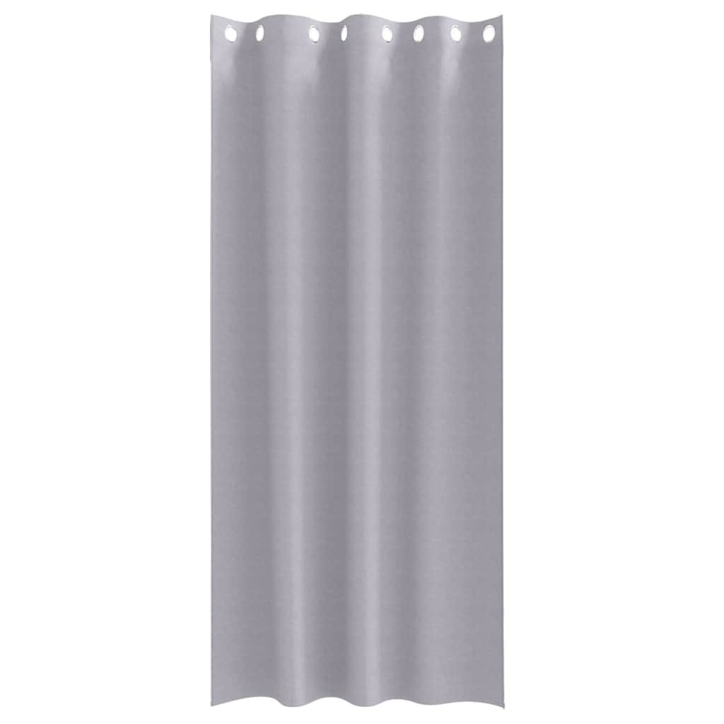 Mørklægningsgardiner med ringe 2 stk. Metal Grå 225 x 140 cm