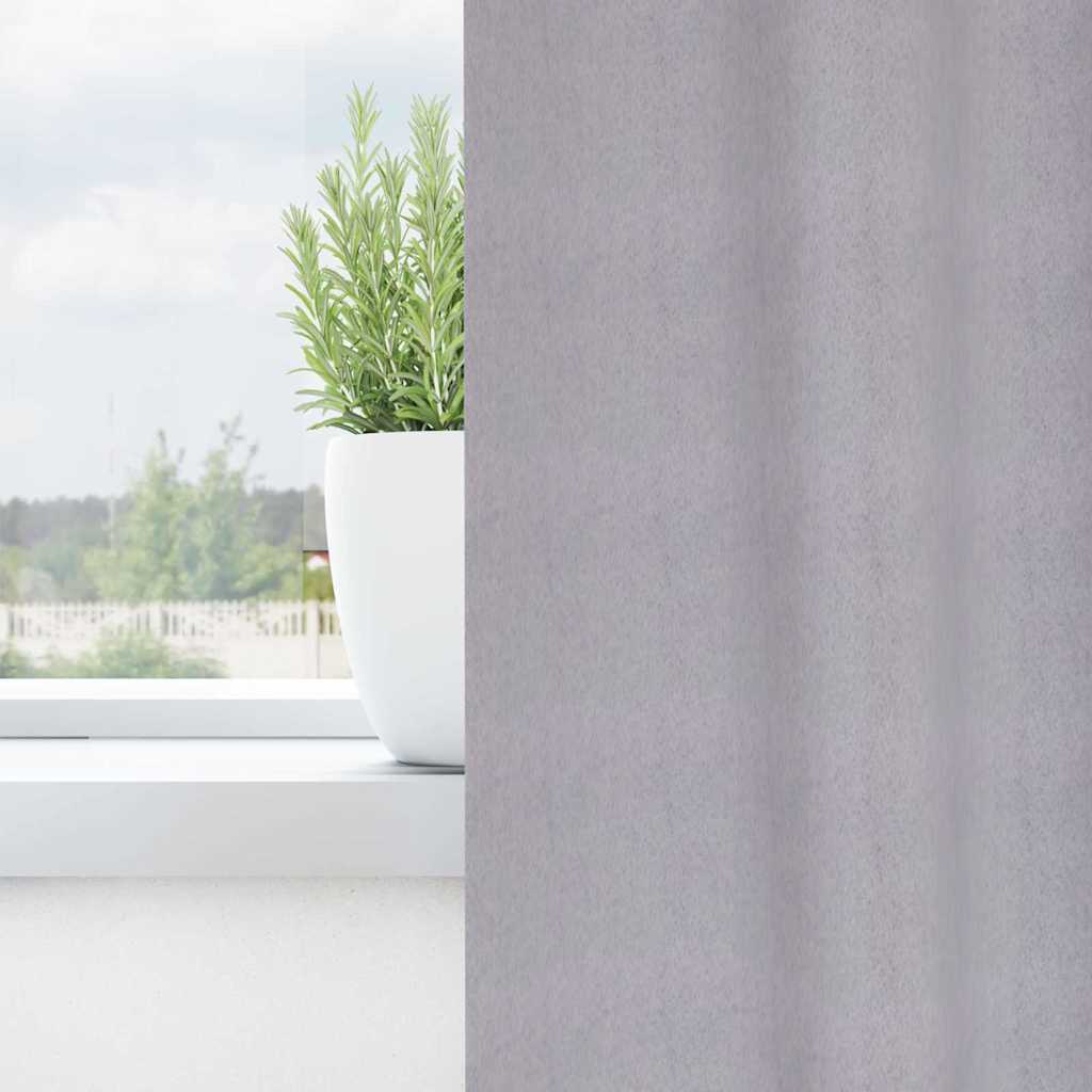 Mørklægningsgardiner med ringe 2 stk. Metal Grå 245 x 140 cm