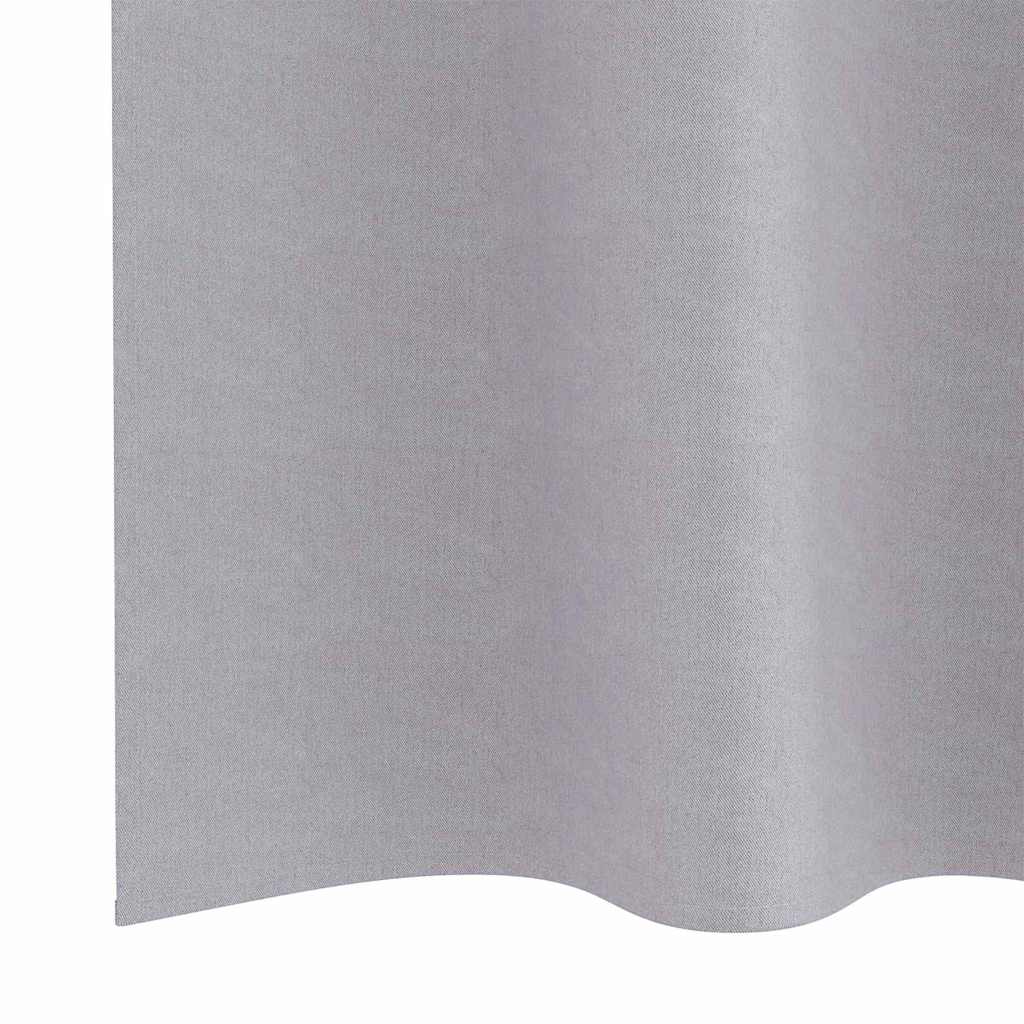 Mørklægningsgardiner med ringe 2 stk. Metal Grå 260 x 140 cm