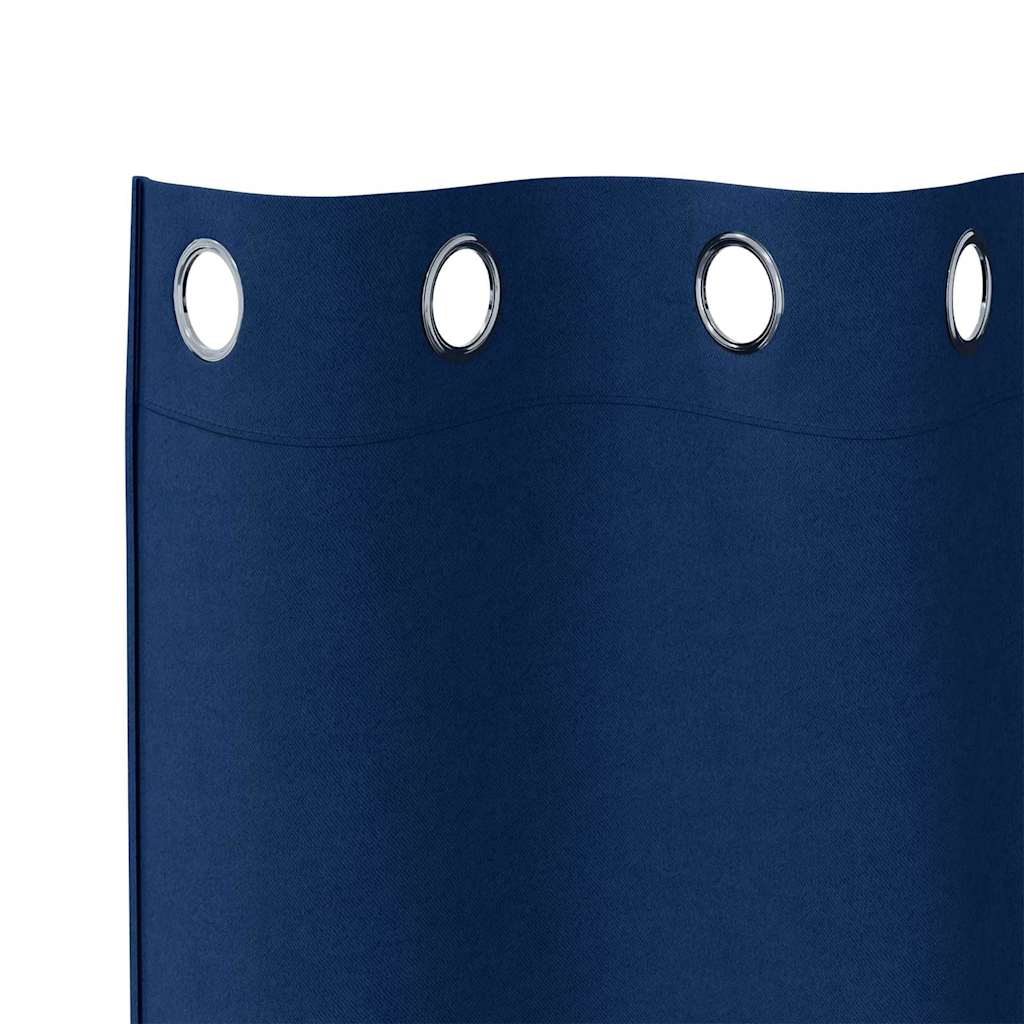 Mørklægningsgardiner med ringe 2 stk. Mørk blå 245 x 140 cm