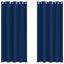 Mørklægningsgardiner med ringe 2 stk. Mørk blå 245 x 140 cm